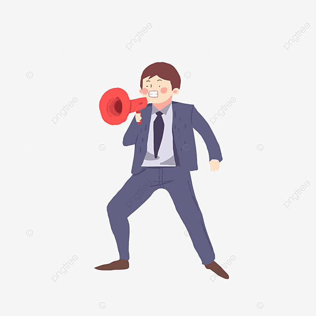 Persona con bocina Persona con bocina